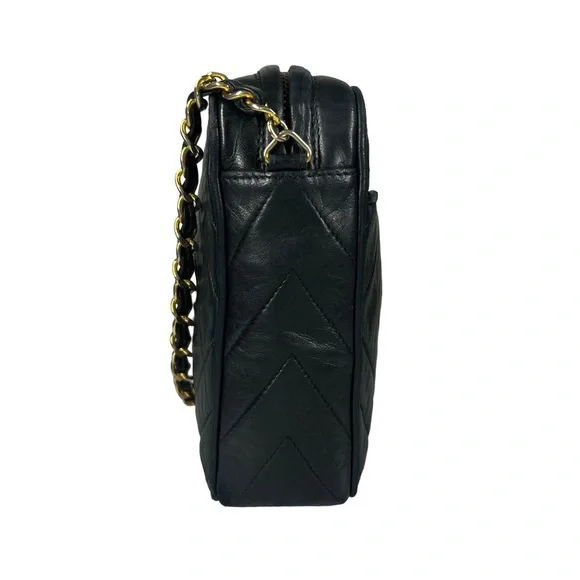 Chanel Black Lambskin Leather CC Quilted Camera Chain Crossbody Bag - Picture 4 of 17